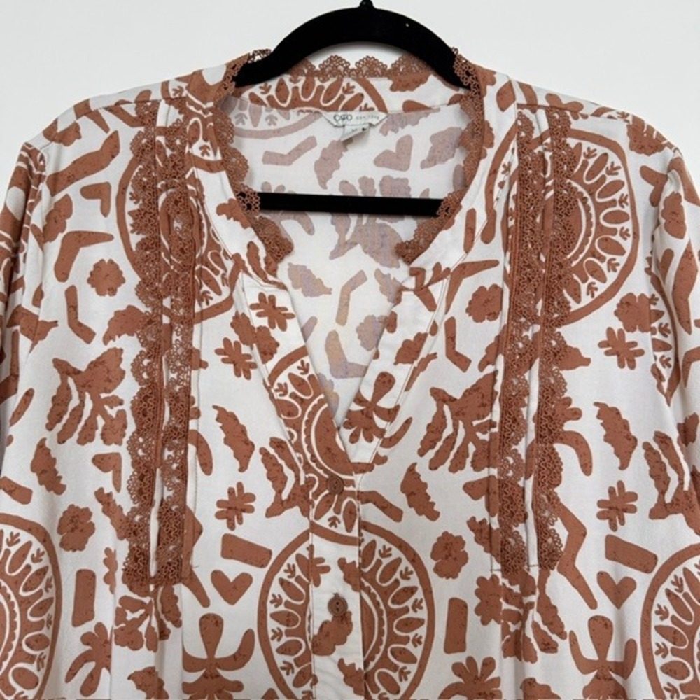 Cato Boho Paisley Pocket Dress XL | Lace Detail | Flowy Cottagecore Style - Picture 6 of 10
